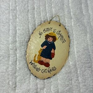 Whimsical Cat Hair Wall Plaque